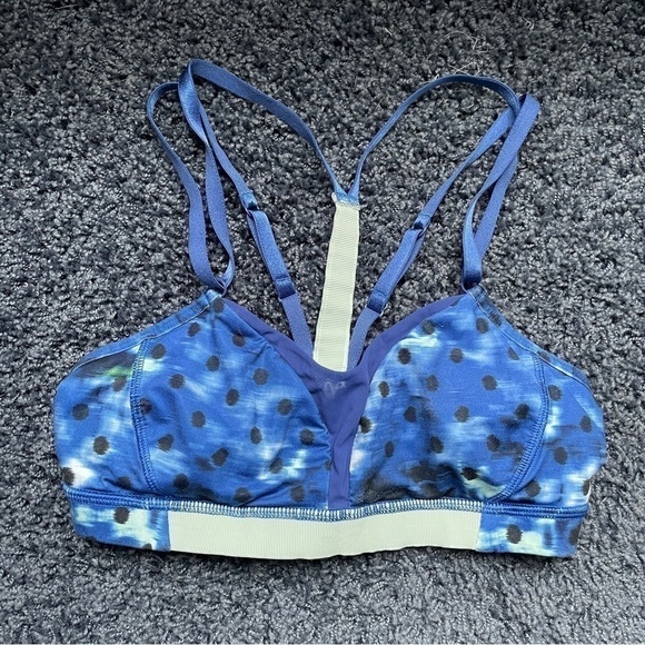 LULULEMON sports bra blue print polka dot 4 - Picture 1 of 3